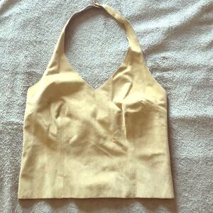 Leather halter top